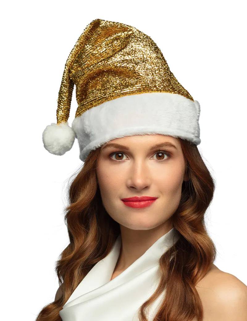 Goldene Weihnachtsmütze für Erwachsene glänzend Goldene Weihnachtsmütze für Erwachsene glänzend von BOLAND BV