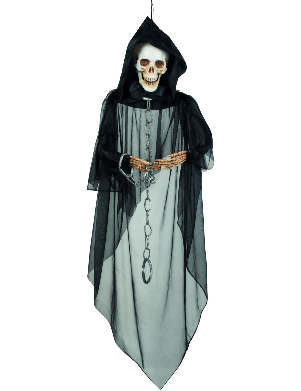 Gruseliger Skelett-Gefangener Halloween-Hängedeko schwarz-beige 150cm von BOLAND BV
