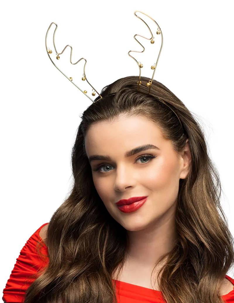 Haarreif Rentier und Glöckchen für Erwachsene Gold Metall Haarreif Rentier und Glöckchen für Erwachsene Gold Metall von BOLAND BV