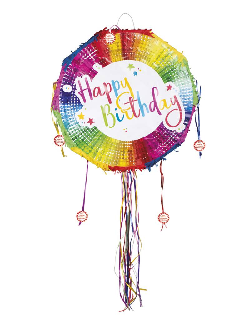 Happy Birthday Piñata Partyzubehör bunt 40cm von BOLAND BV