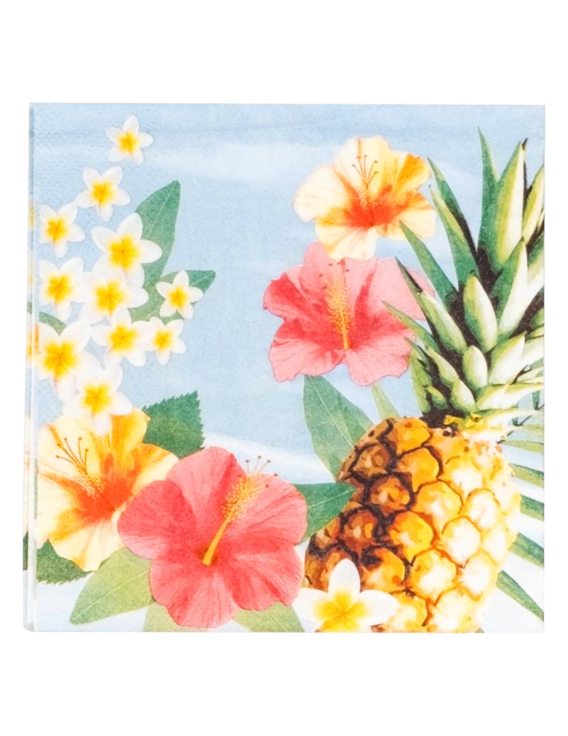 Hawaii Papierservietten Party-Zubehör 20 Stück bunt 33x33cm von BOLAND BV