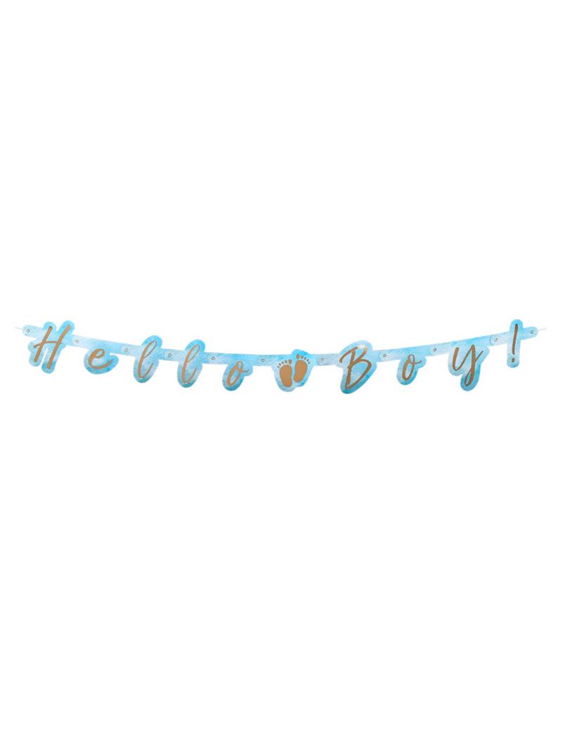 Hello Boy Buchstabengirlande Babyparty blau-gold 140cm Hello Boy Buchstabengirlande Babyparty blau-gold 140cm von BOLAND BV