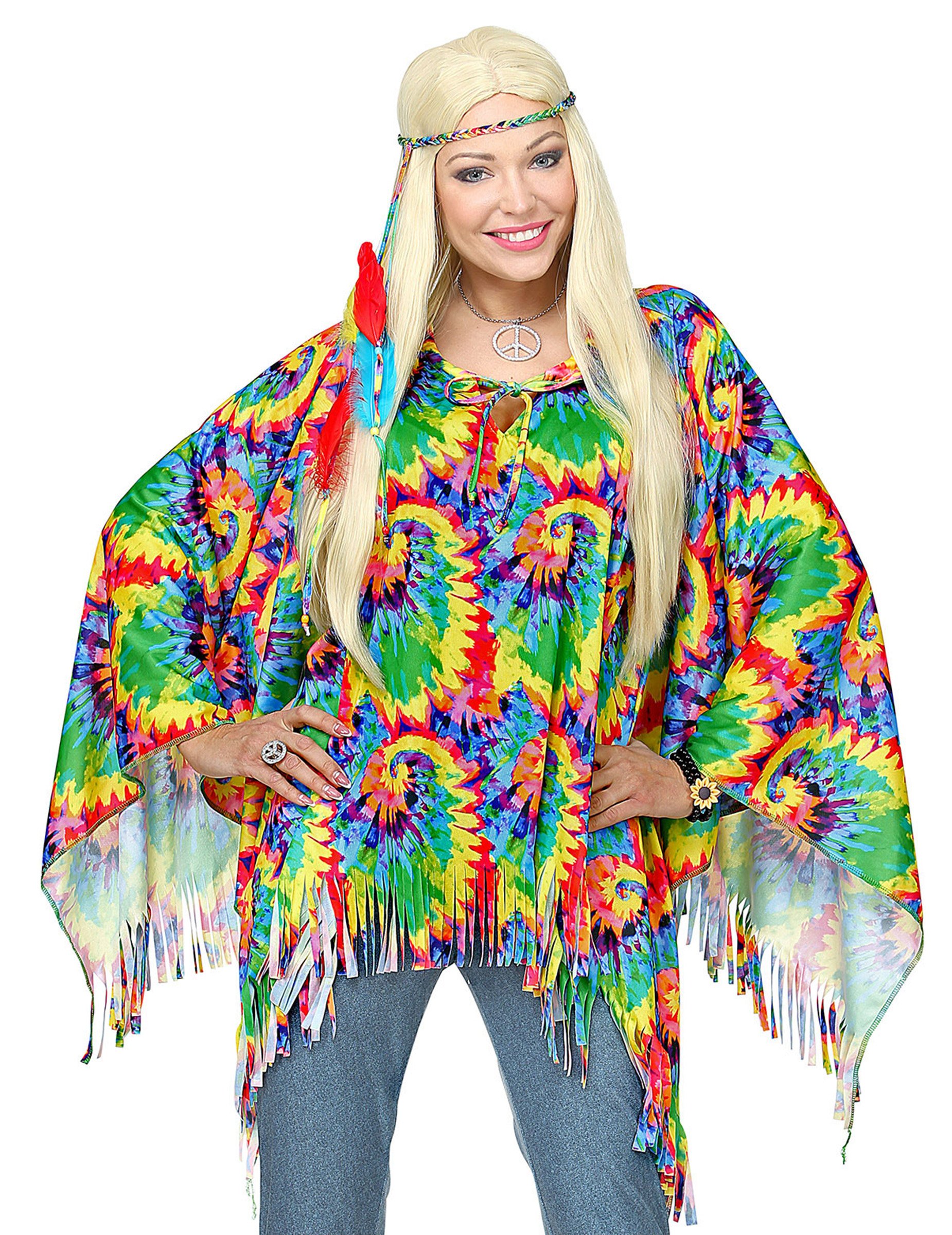 Hippie-Poncho Hippie-Kostüm Karnevalskostüm für Damen bunt Hippie-Poncho Hippie-Kostüm Karnevalskostüm für Damen bunt von BOLAND BV