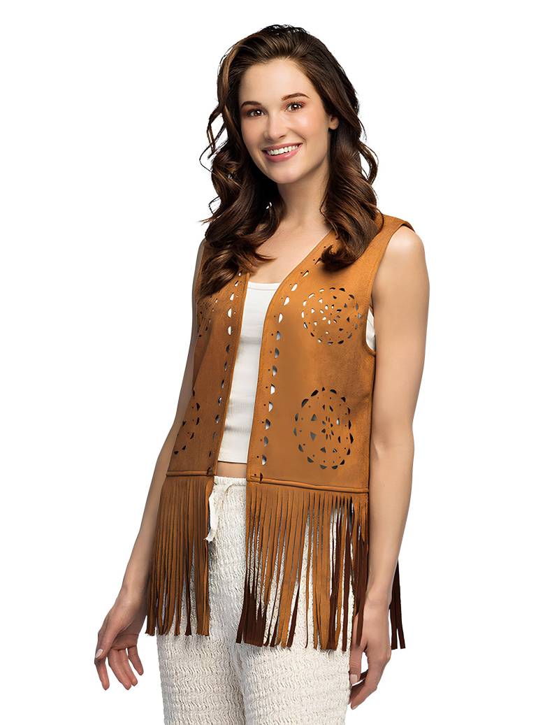 Hippie-Weste mit Fransen braun Damen Hippie-Weste mit Fransen braun Damen von BOLAND BV