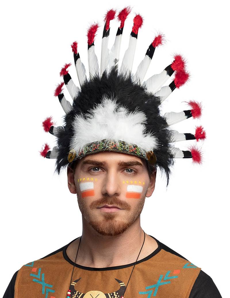 Indianer Kopfschmuck Federn bunt von BOLAND BV