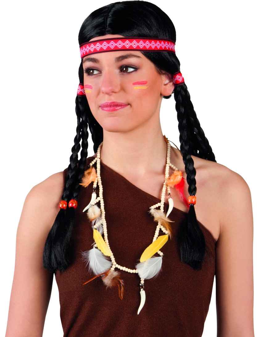 Indianerin Halskette Kostümaccessoire bunt 90cm von BOLAND BV
