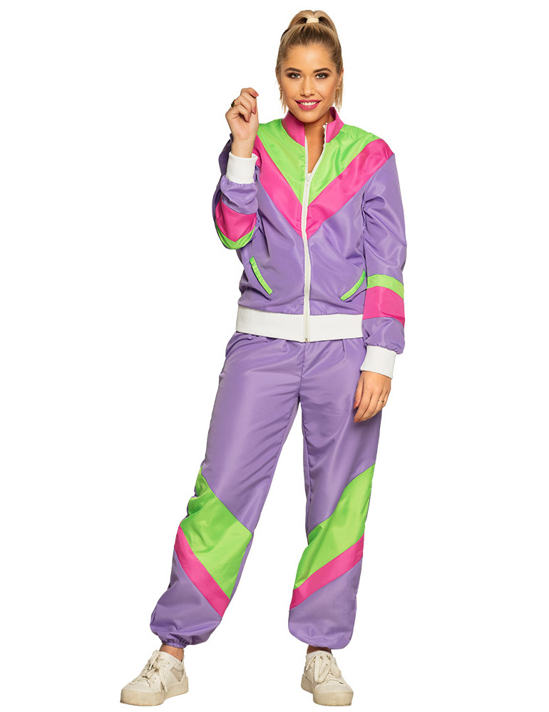 Jogging-Retrokostüm für Damen 80er Bad Taste bunt Jogging-Retrokostüm für Damen 80er Bad Taste bunt von BOLAND BV