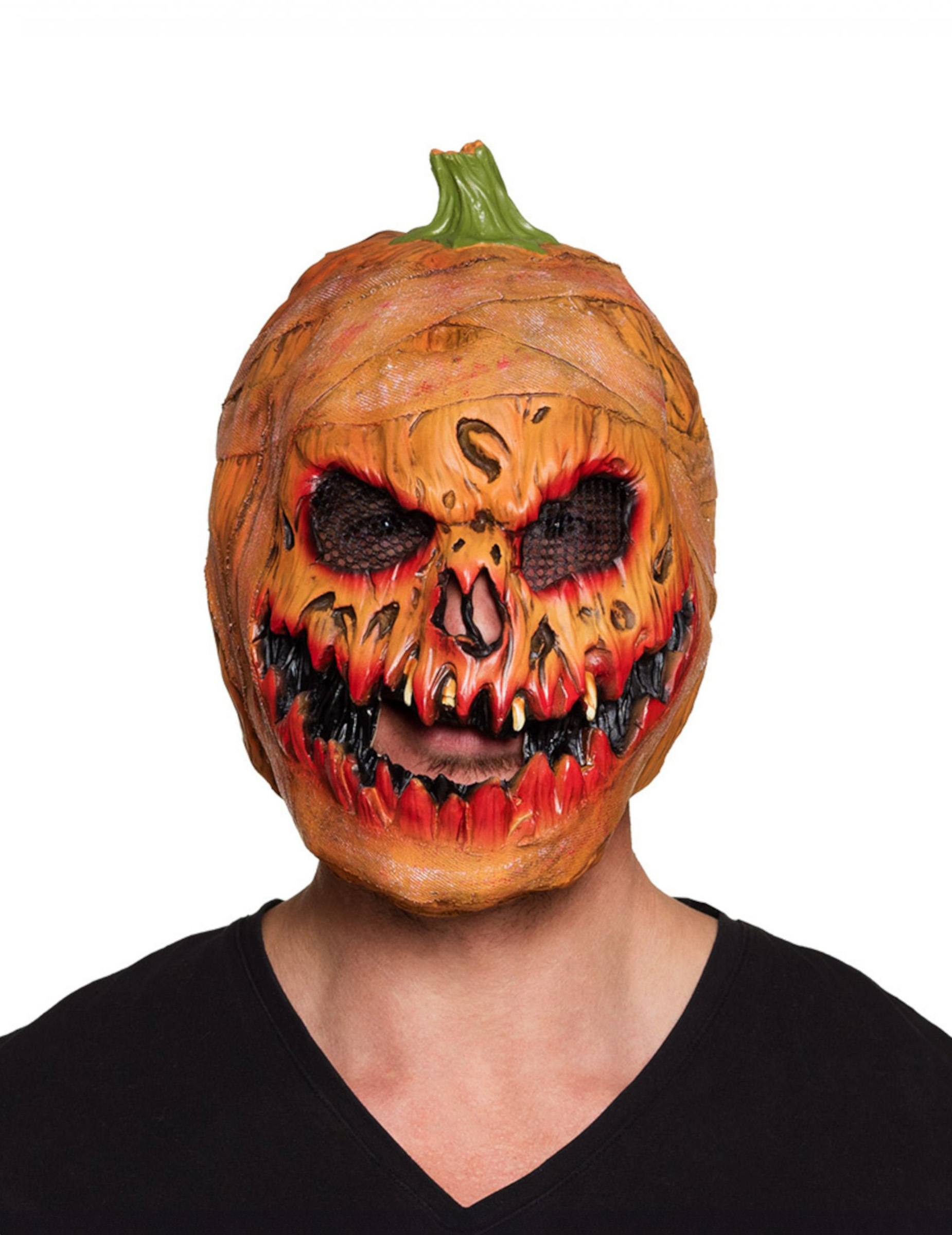 Kürbiskopfmaske für Erwachsene Halloween orange von BOLAND BV