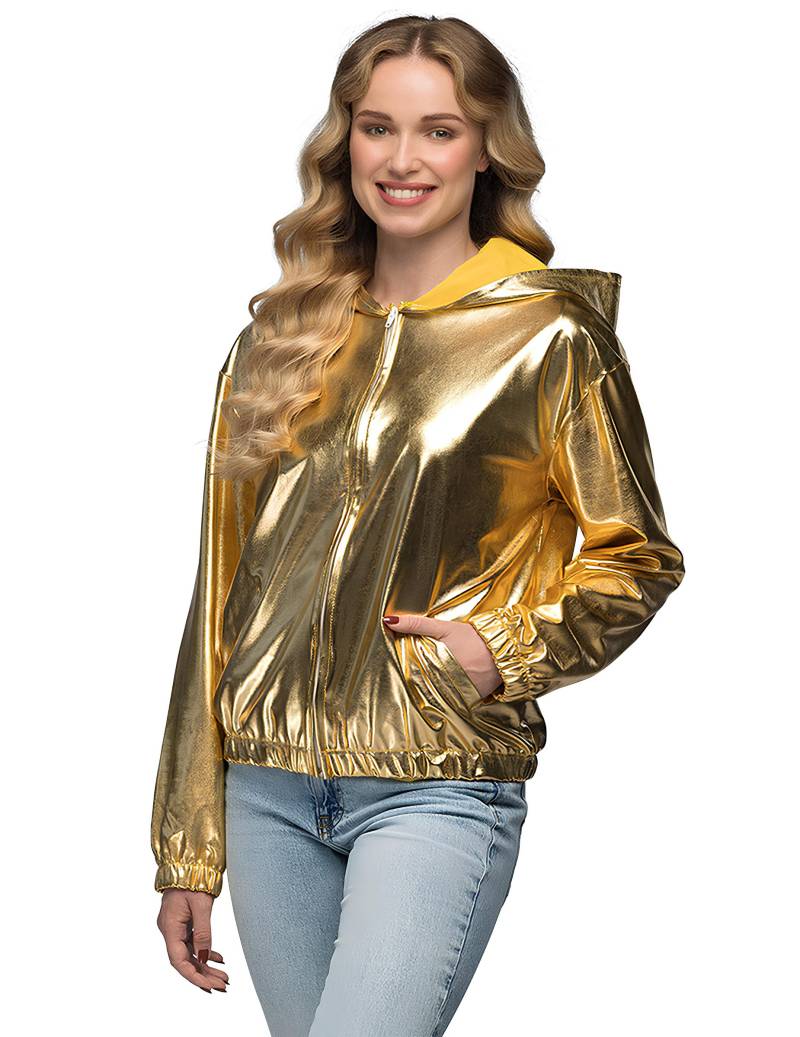 Metallic Jacke Gold Kapuzenjacke für Erwachsene gold Metallic Jacke Gold Kapuzenjacke für Erwachsene gold von BOLAND BV