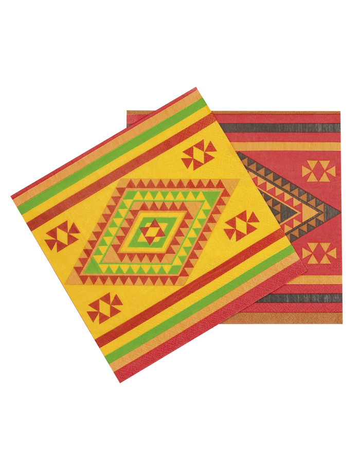 Mexiko Servietten Party-Deko Fiesta 20 Stück bunt 33x33cm von BOLAND BV