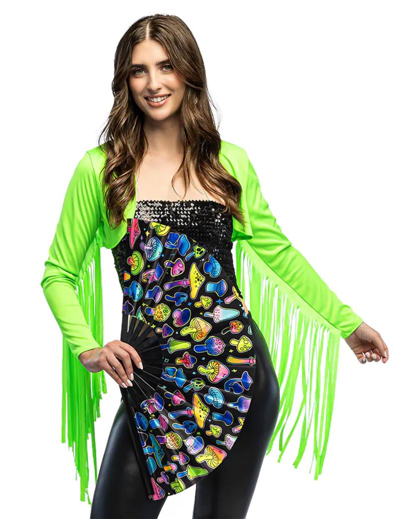 Neongrüner Bolero mit Fransen für Damen von BOLAND BV