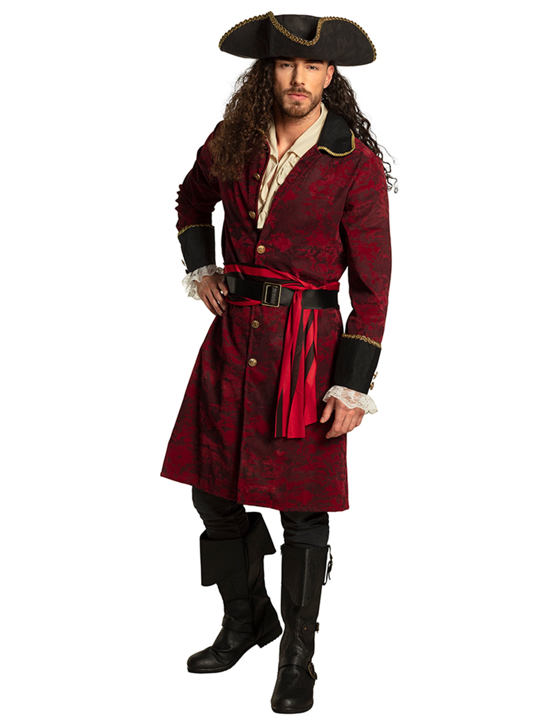 Piraten Herrenkostüm klassisch Rot Schwarz Gold Piraten Herrenkostüm klassisch Rot Schwarz Gold von BOLAND BV