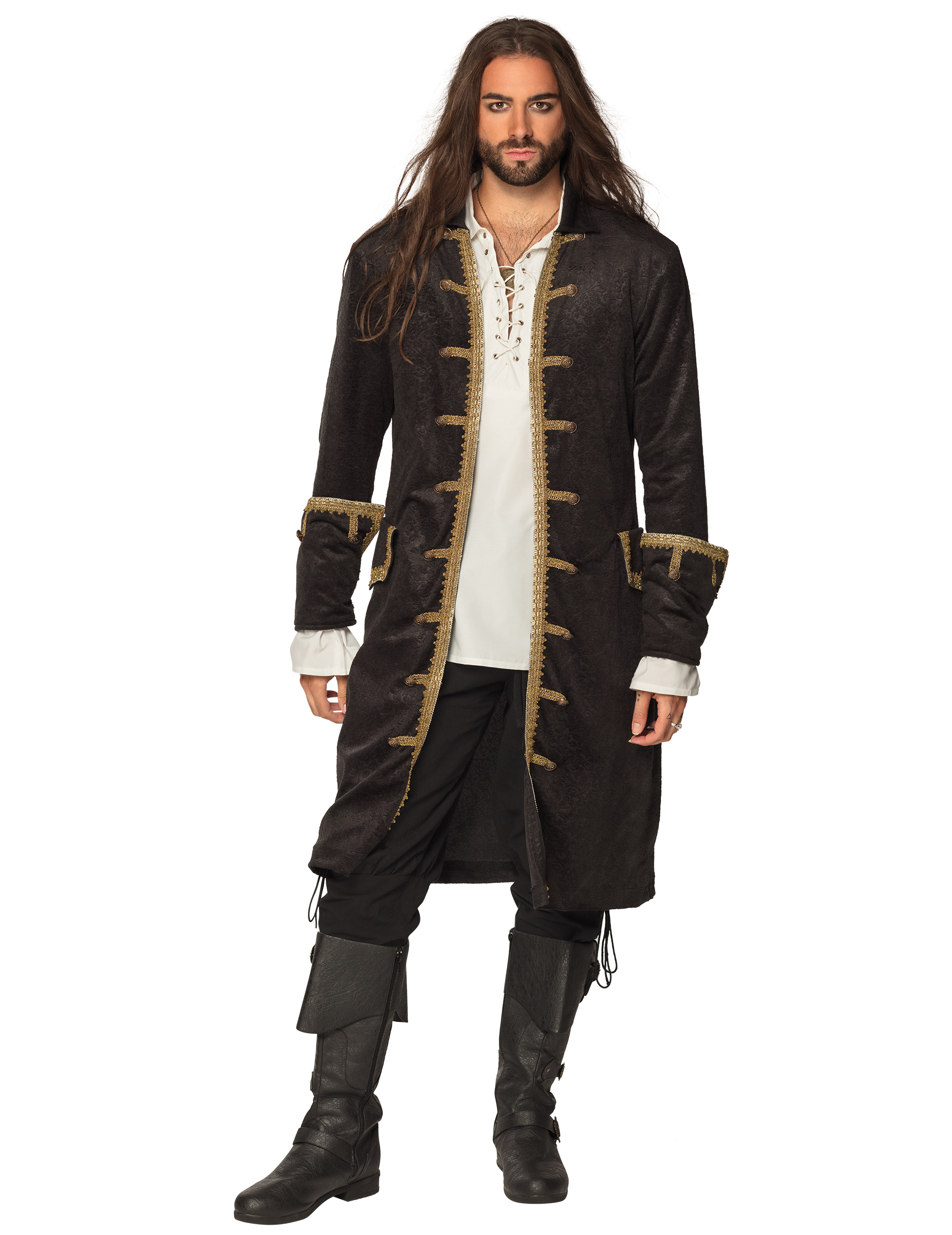 Piratenjacke für Erwachsene schwarz-gold Piratenjacke für Erwachsene schwarz-gold von BOLAND BV