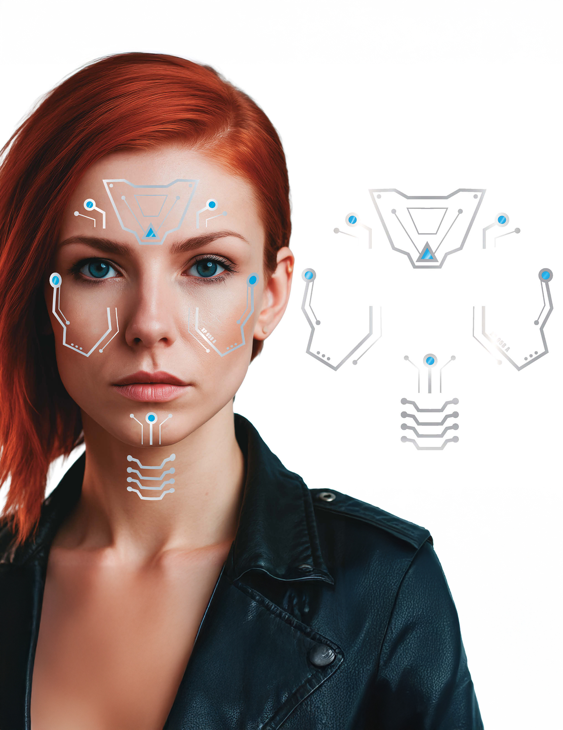 Tattoo Roboter Gesicht 20 x 20 cm Bogen von FIESTAS GUIRCA, S.L.