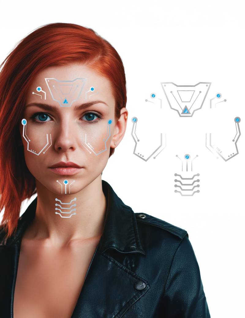 Tattoo Roboter Gesicht 20 x 20 cm Bogen von FIESTAS GUIRCA, S.L.