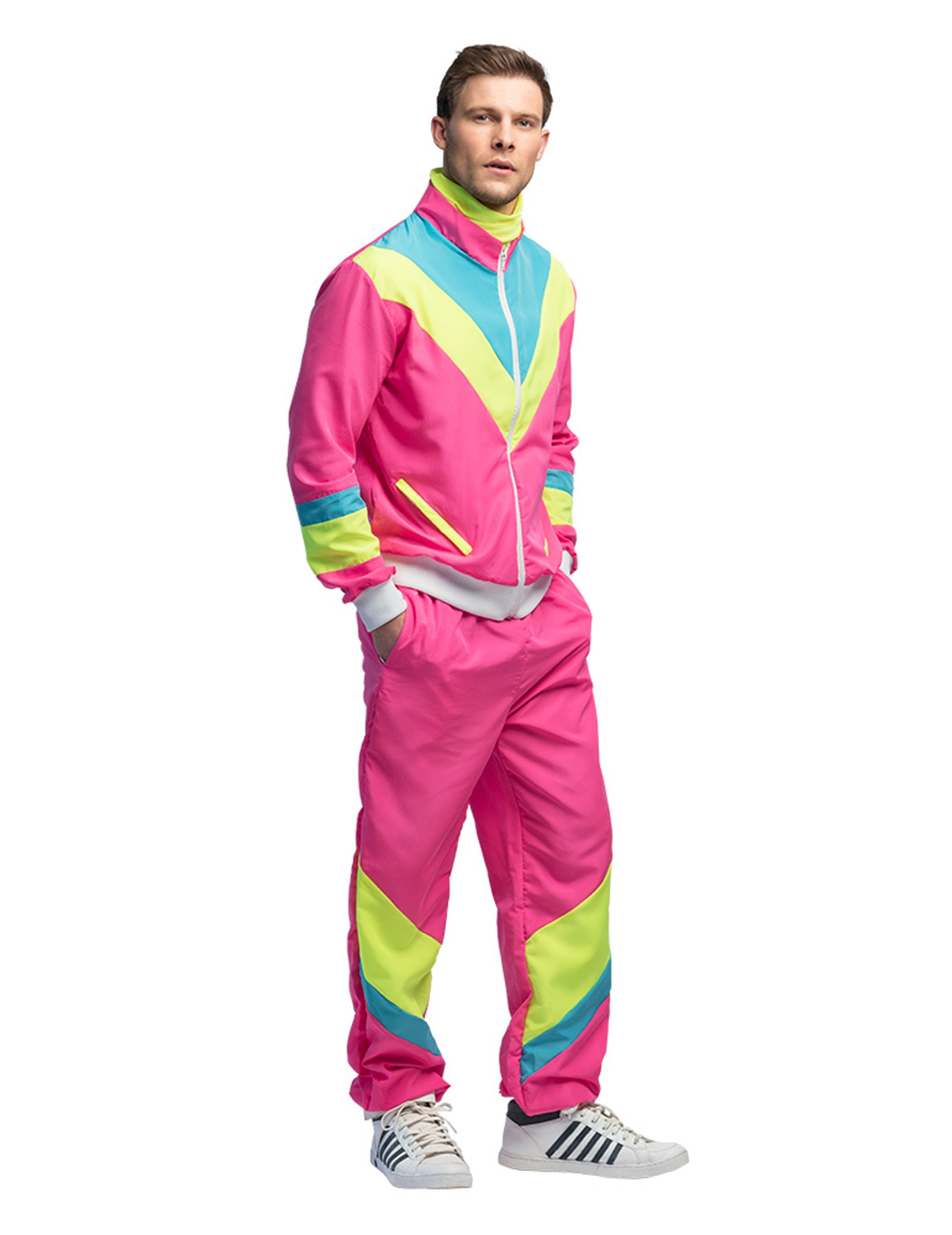 Retro Jogginganzug Herren Neonrosa von BOLAND BV