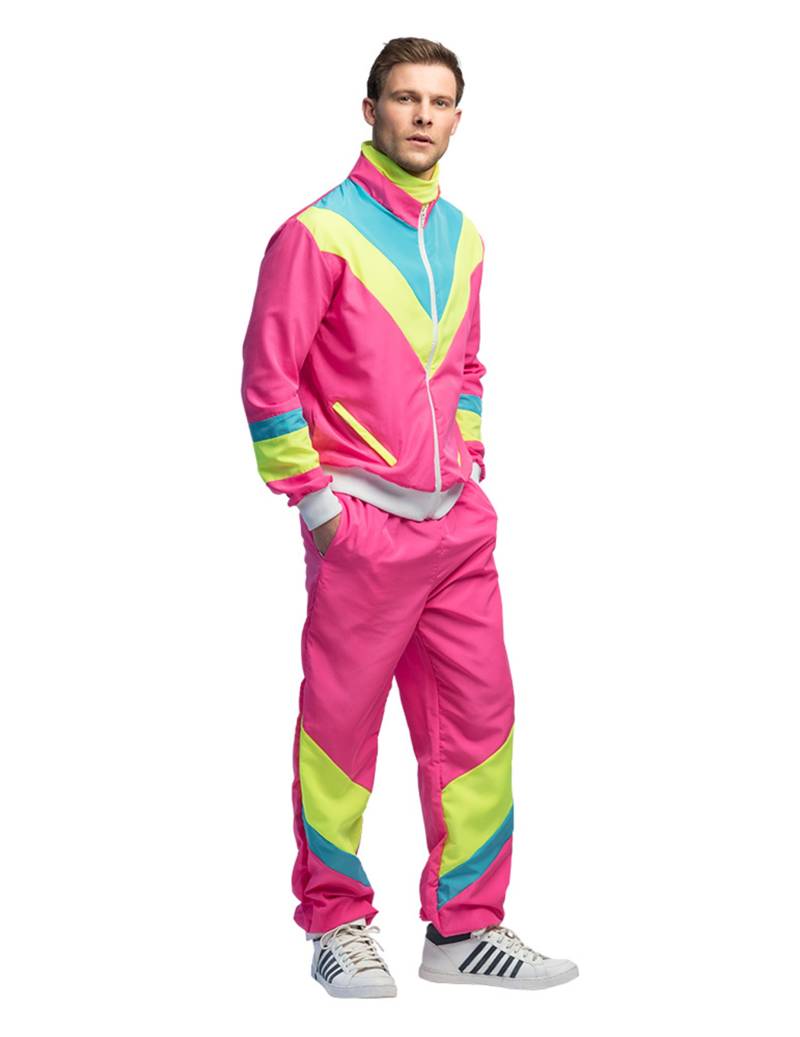 Retro Jogginganzug Herren Neonrosa von BOLAND BV