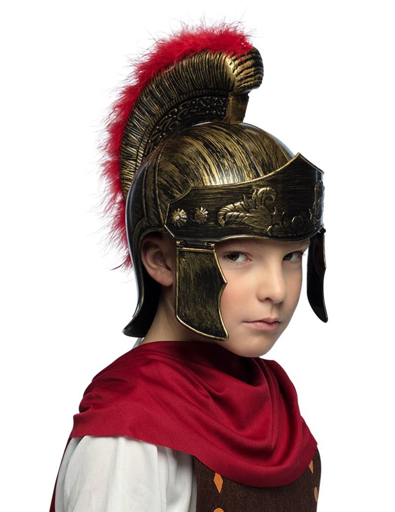 Römerhelm Kinder Casque Soldat Romain – für Kinder, goldfarben, rot von BOLAND BV