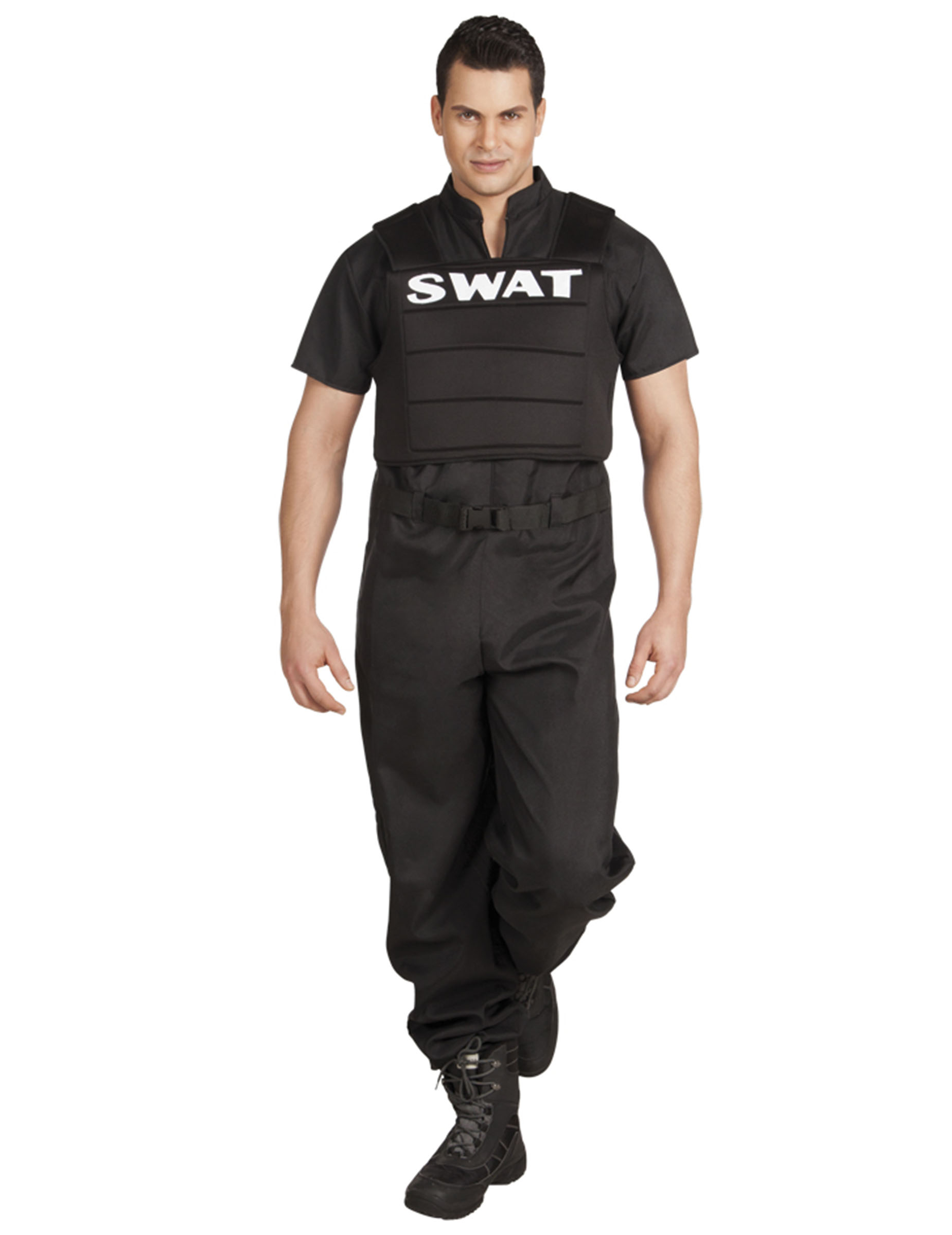 SWAT-Kostüm Polizei-Herrenkostüm schwarz-weiss von BOLAND BV