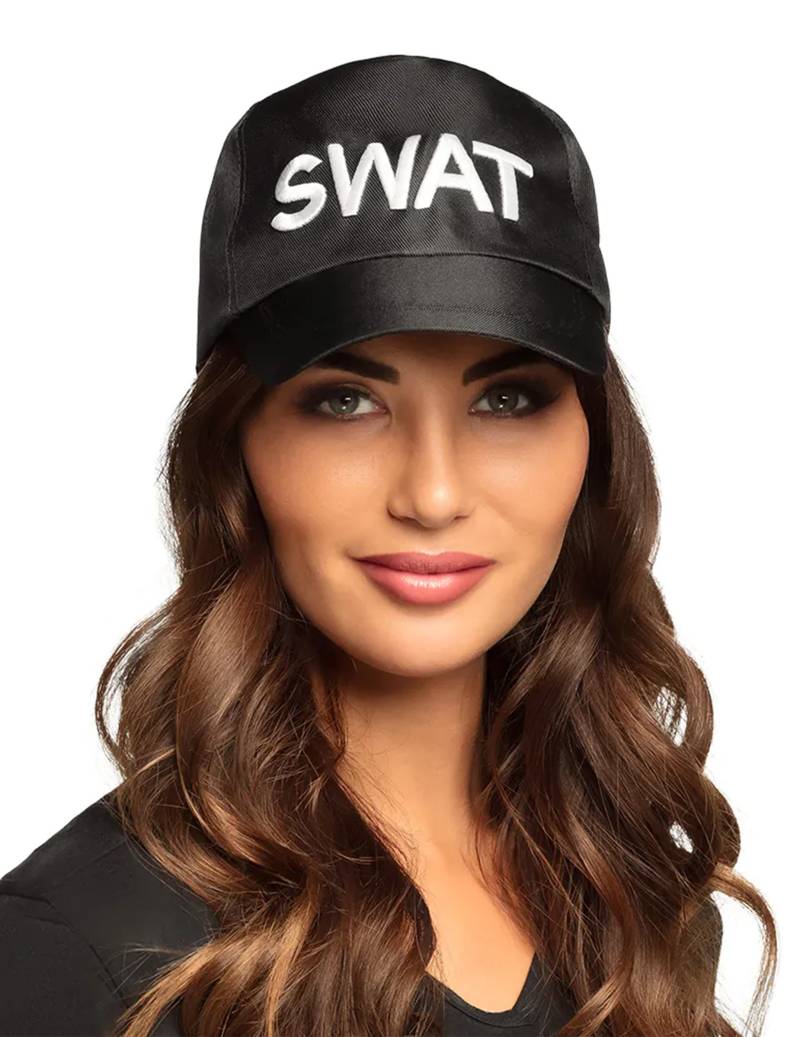 SWAT Polizist Kappe Mütze schwarz-weiss von BOLAND BV