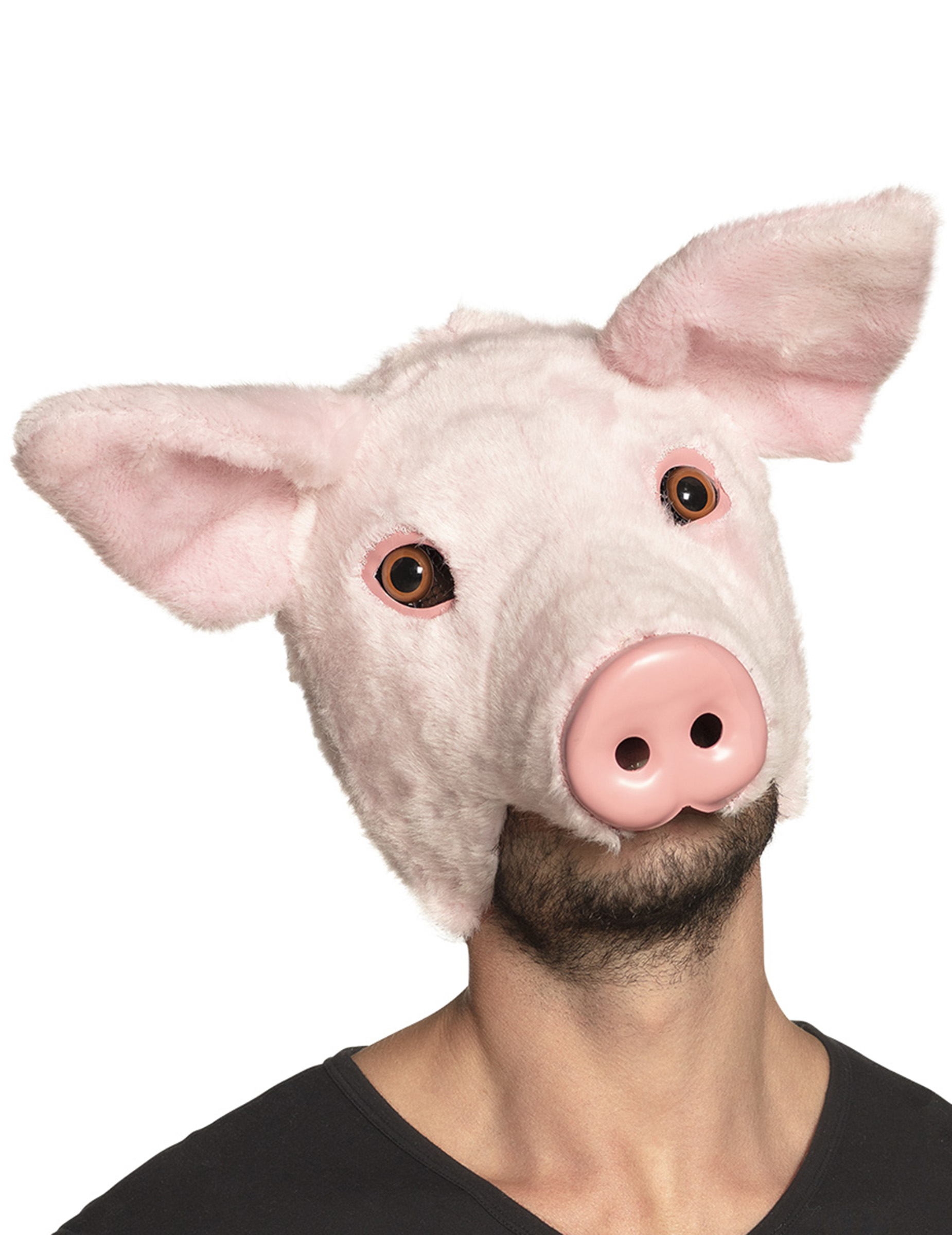 Schweine-Maske Tier-Maske Karneval rosa von BOLAND BV