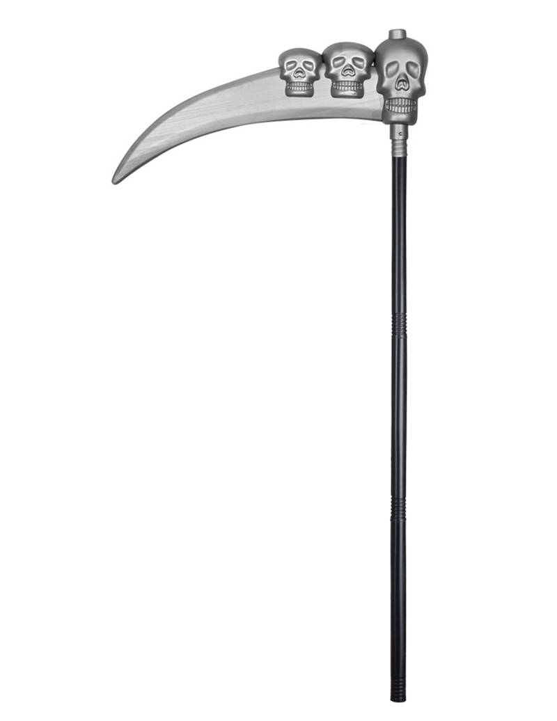 Sense mit Totenköpfen Halloween-Waffe schwarz-silber 103cm von BOLAND BV