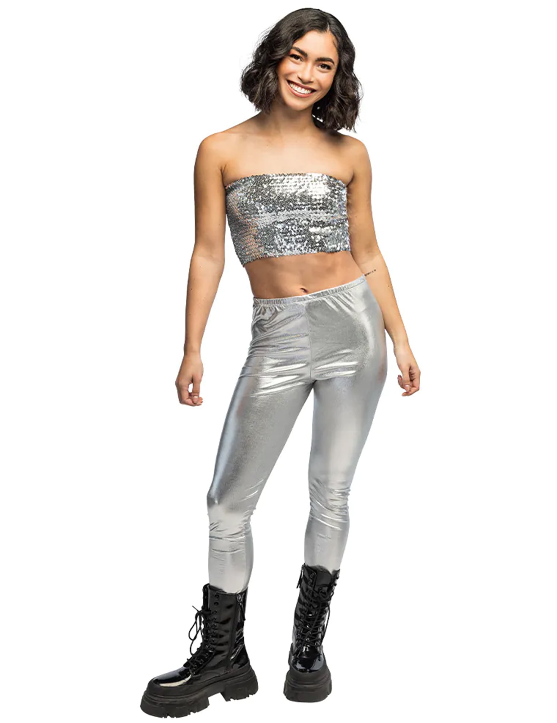 Silbernes Pailletten-Minitop für Damen von BOLAND BV