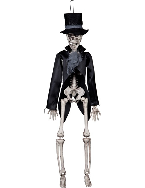 Skelett im Frack Halloween-Hängedeko schwarz-weiss 45cm von BOLAND BV