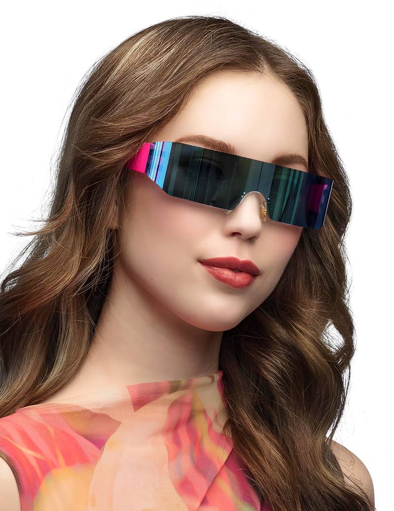 Space Brille futuristisch für Erwachsene rosa von BOLAND BV
