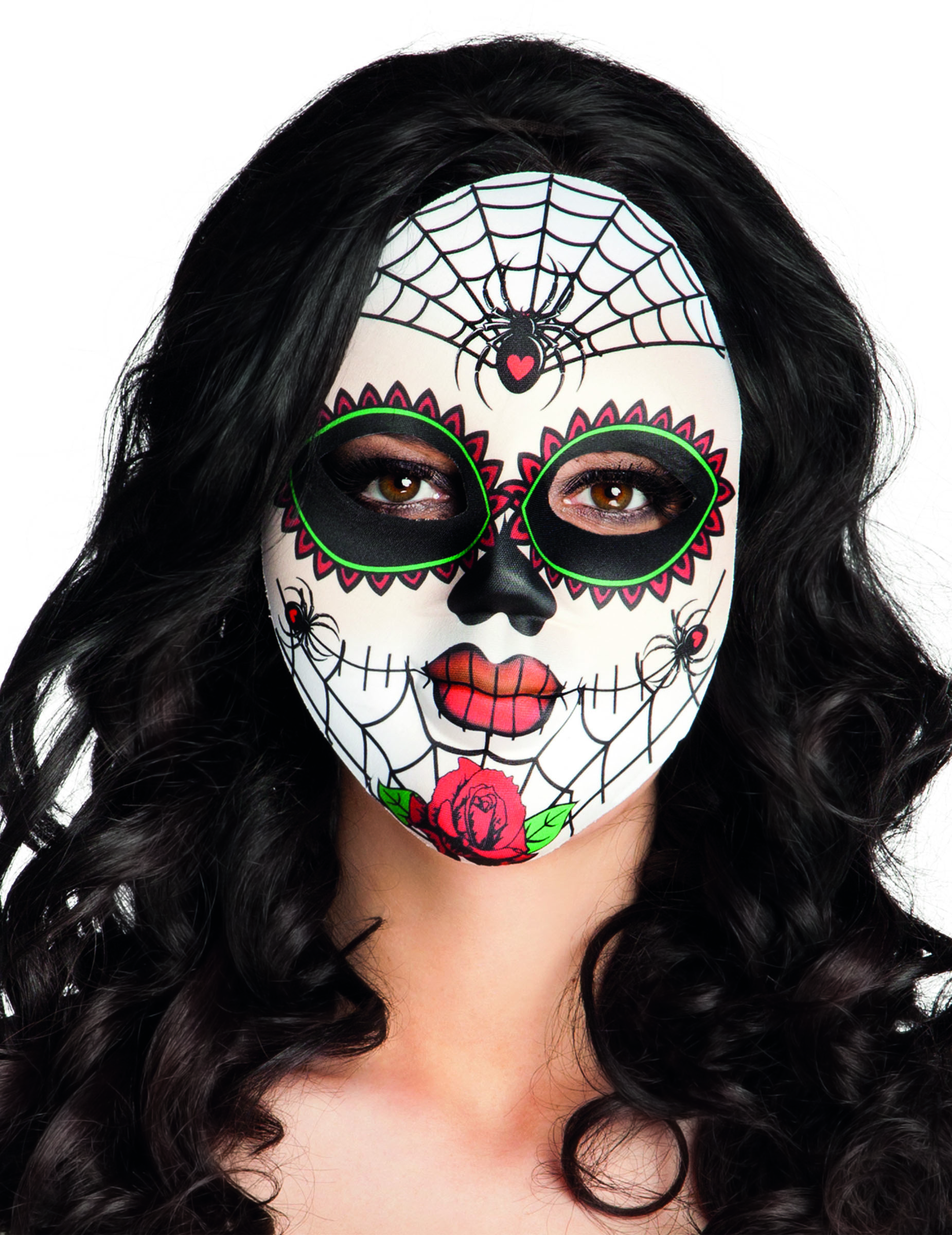Sugar Skull Spinnen-Maske Day of the Dead weiss-bunt Sugar Skull Spinnen-Maske Day of the Dead weiss-bunt von BOLAND BV
