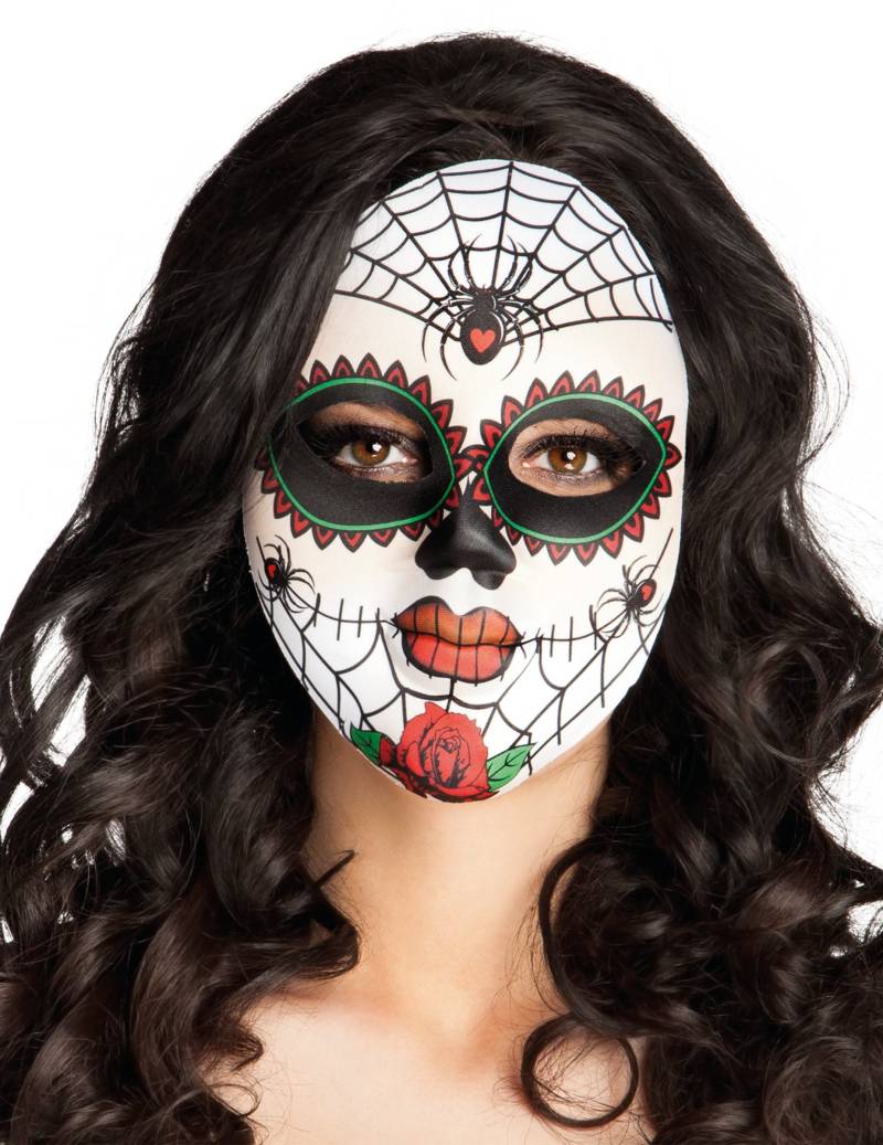 Sugar Skull Spinnen-Maske Day of the Dead weiss-bunt Sugar Skull Spinnen-Maske Day of the Dead weiss-bunt von BOLAND BV