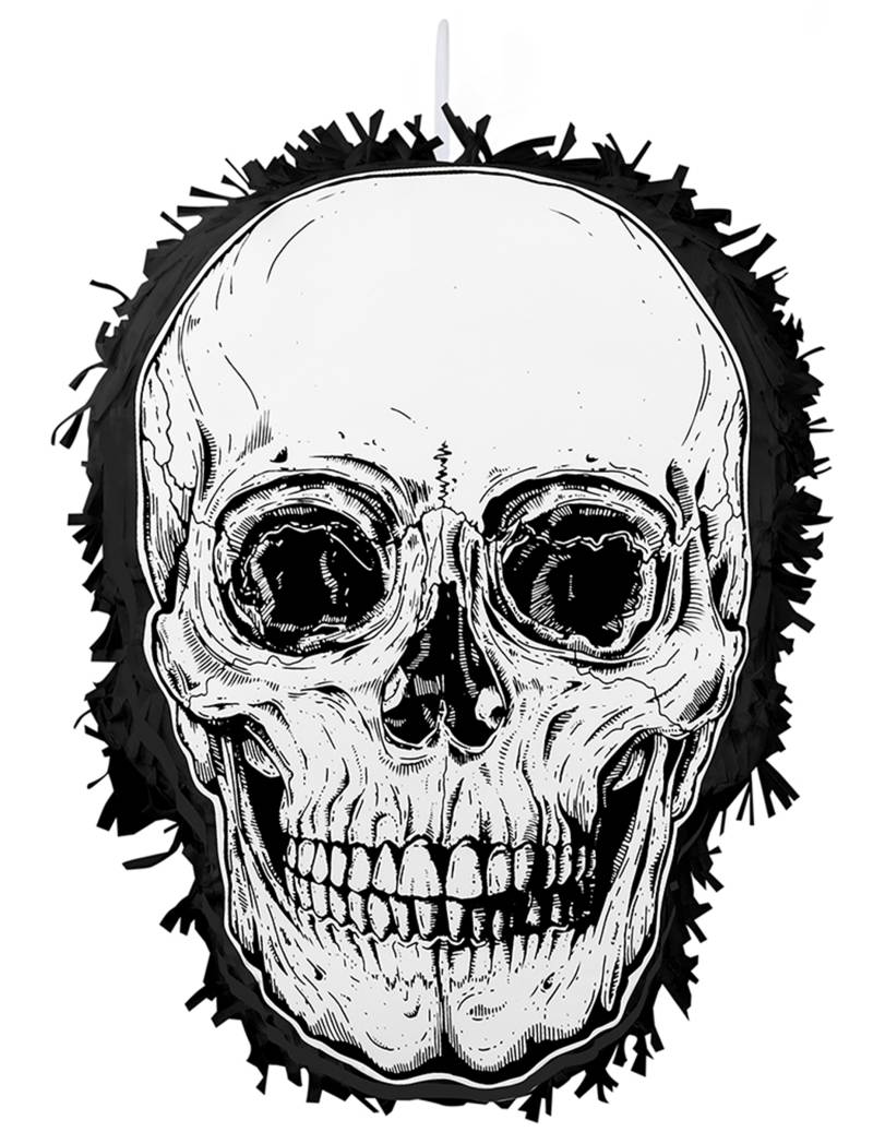 Totenkopf-Piñata Halloween-Deko schwarz-weiss 35x25 cm von BOLAND BV