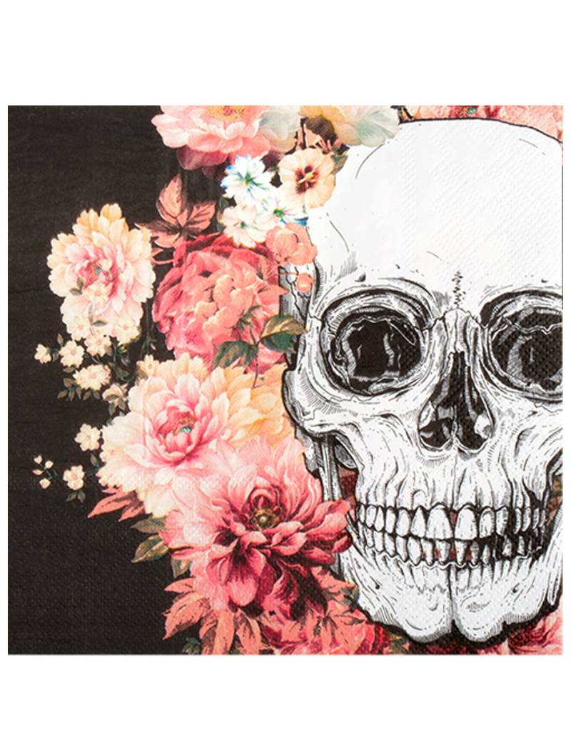 Totenkopf-Servietten Día de los Muertos Tischedeko 20 Stück bunt 33x33cm von BOLAND BV