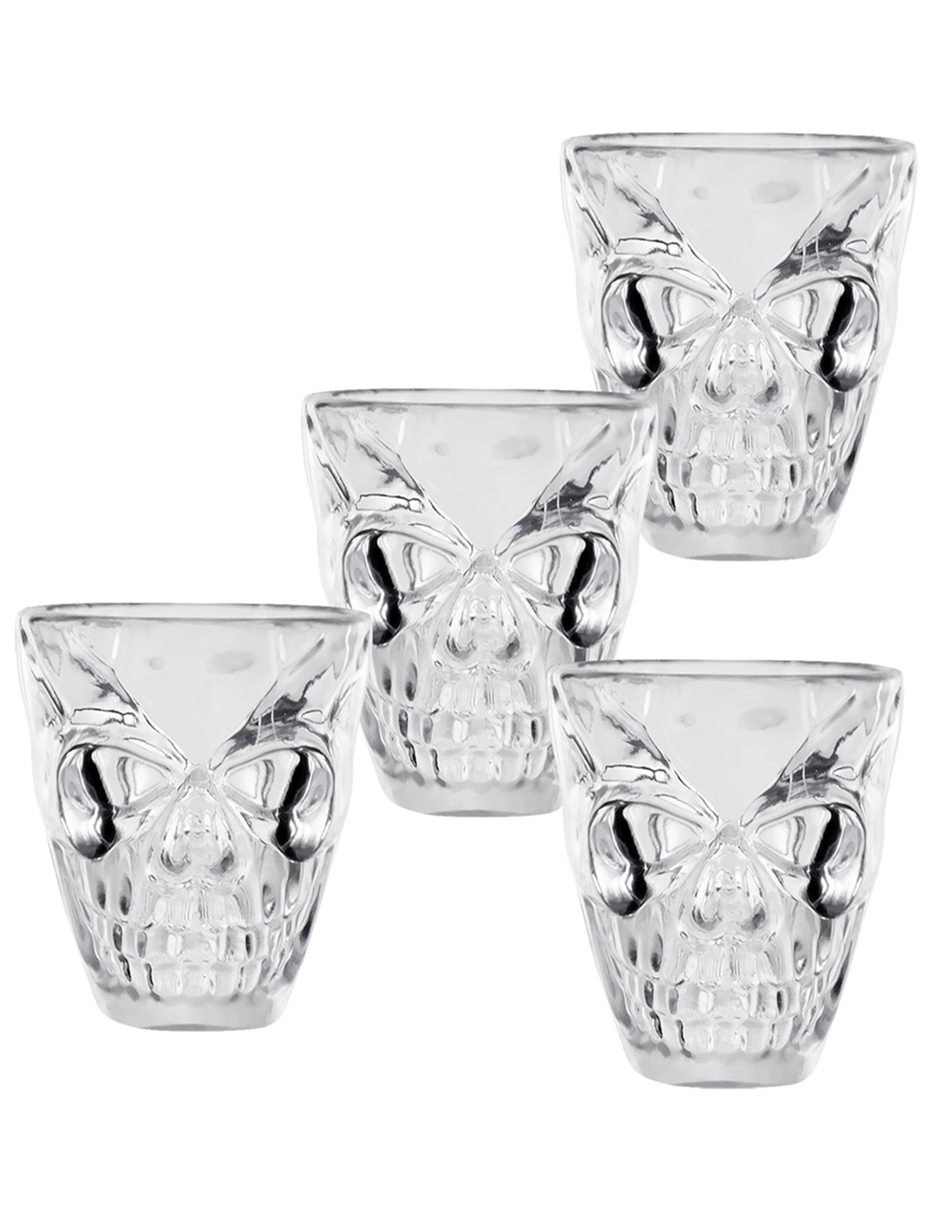 Totenkopf-Shotgläser Halloween-Deko 4 Stück glasklar 50 ml Totenkopf-Shotgläser Halloween-Deko 4 Stück glasklar 50 ml von BOLAND BV