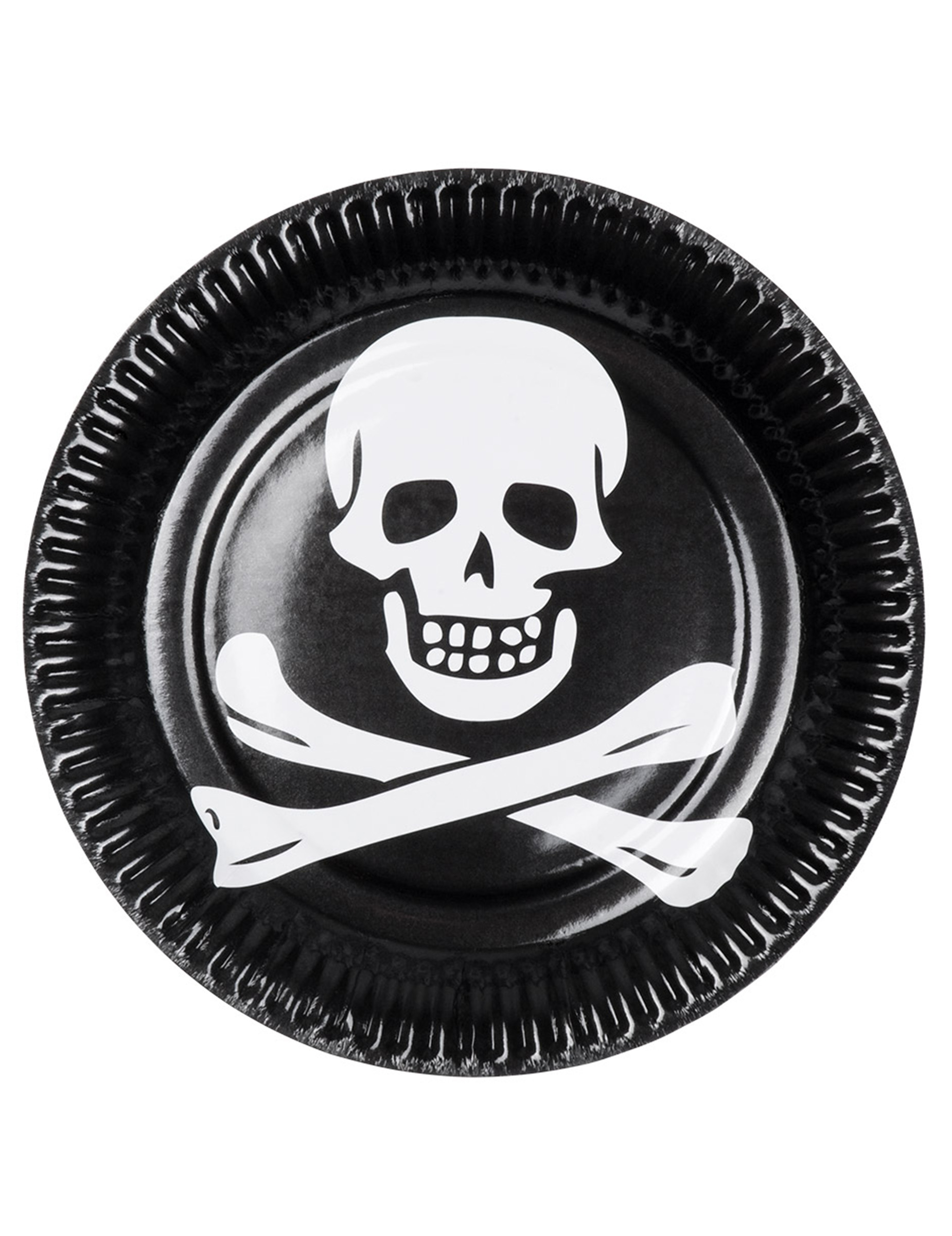 Totenkopfteller Halloween Tischdekoration 10 Stück schwarz-weiss 23 cm Totenkopfteller Halloween Tischdekoration 10 Stück schwarz-weiss 23 cm von BOLAND BV
