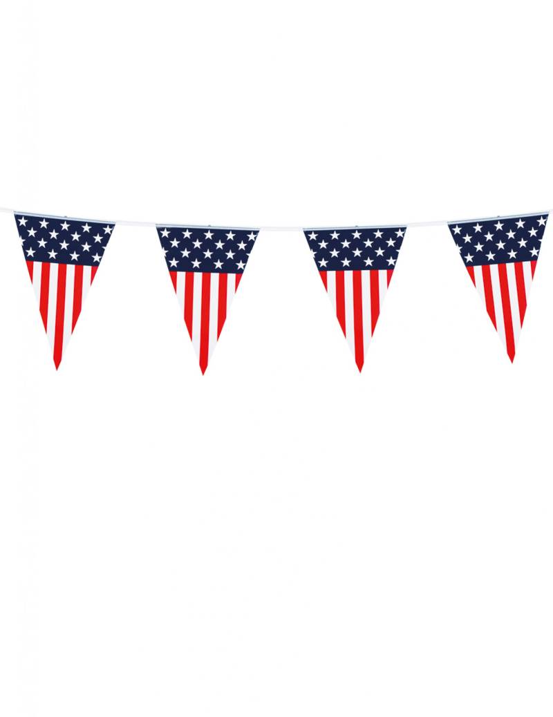 USA Wimpel-Girlande Partydeko blau-rot-weiss 6m von BOLAND BV