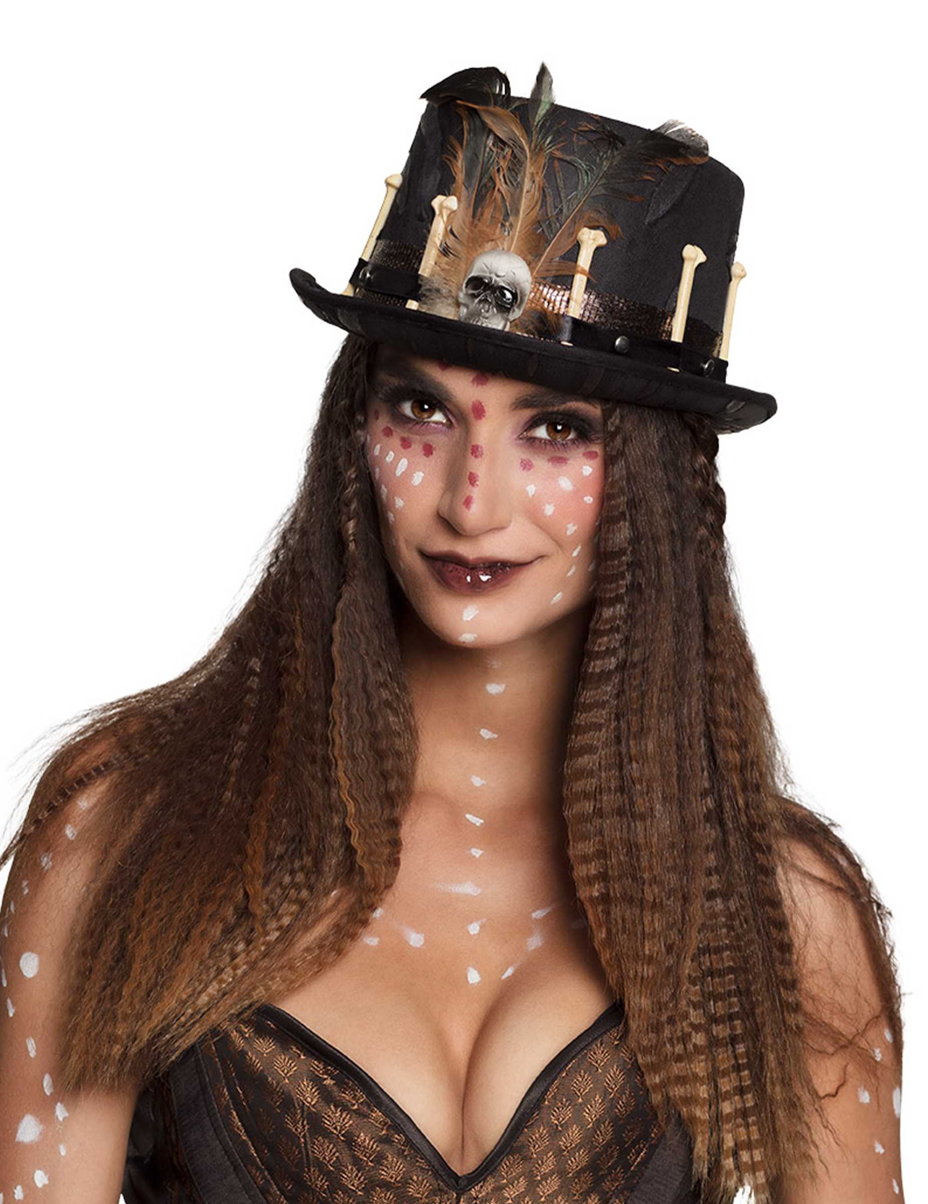 Voodoo-Zylinder Halloween-Kostümaccessoire schwarz Voodoo-Zylinder Halloween-Kostümaccessoire schwarz von BOLAND BV