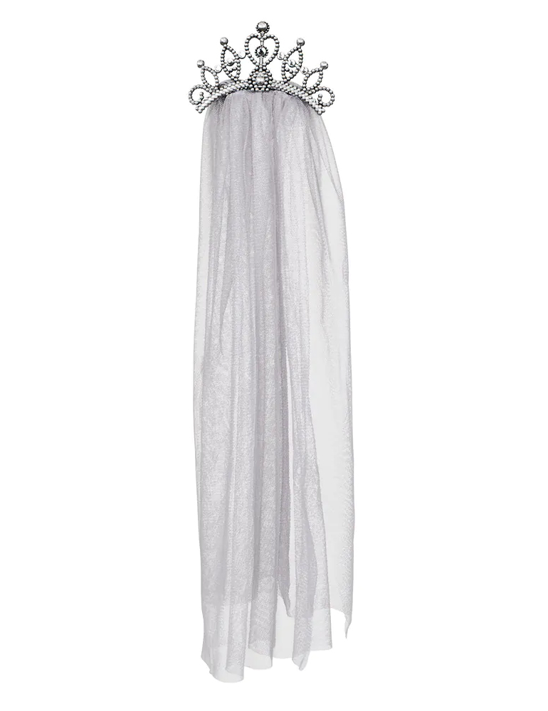 Zombiebraut-Diadem mit Schleier für Damen Halloween-Accessoire von BOLAND BV