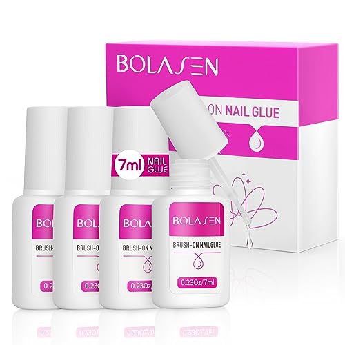 Nagelkleber für Tips, BOLASEN Nagelkleber Extra Stark, 4 Stück Nagelkleber für Eingerissene Nägel, Nägel Kleber Für Nägel, Nagelkleber für Kunstnägel Extra Stark, Kleber für Nägel-4 * 7ml Nagelkleber für Tips, BOLASEN Nagelkleber Extra Stark, 4 Stück Nagelkleber für Eingerissene Nägel, Nägel Kleber Für Nägel, Nagelkleber für Kunstnägel Extra Stark, Kleber für Nägel-4 * 7ml von BOLASEN
