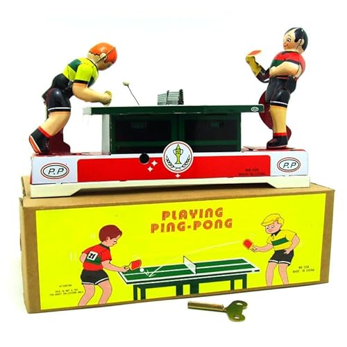 BOLLUMA MS358 Blechspielzeug, Tischtennis-Wettbewerb, Uhrwerk, zum Aufziehen, lustiges Spielen, Tischtennis, Vintage-Stil, mechanisches Spielzeug, Sammlerstück, Geschenke für Weihnachten, Geburtstag, BOLLUMA MS358 Blechspielzeug, Tischtennis-Wettbewerb, Uhrwerk, zum Aufziehen, lustiges Spielen, Tischtennis, Vintage-Stil, mechanisches Spielzeug, Sammlerstück, Geschenke für Weihnachten, Geburtstag, von BOLLUMA