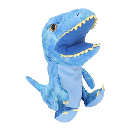 BOLORAMO Plüsch-Dinosaurierhandspielzeug, weiches Dinosaurier-Handspielzeug, sichere Sammlung, 11,8 Zoll beweglicher Mund für Zuhause (Blau) von BOLORAMO
