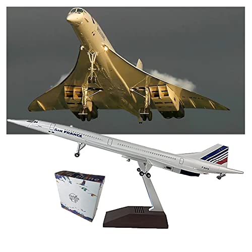 BOLYUM 1:114 Concorde Modell Air France Concorde Passagierflugzeug Modell 19.7" Französisch Luftfahrt Concorde Flugzeug Modell Druckguss Metall Simulation Fertige Produkt Sammlung Geschenk von BOLYUM