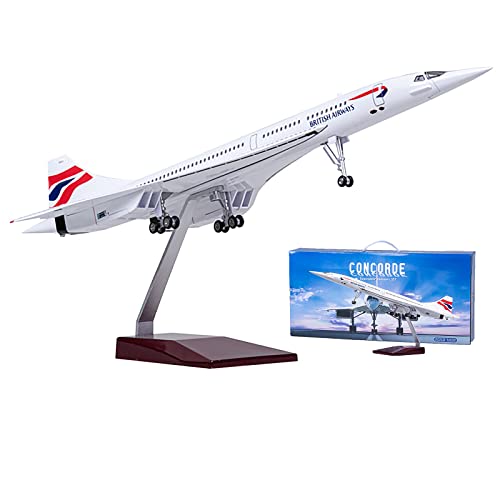 BOLYUM 1:125 19,7" Concorde Modell British Airways Flugzeug Modell Passagier Flugzeug Modell Airbus Druckguss Metall Simulation Fertige Produkt Sammlung Geschenk,A von BOLYUM