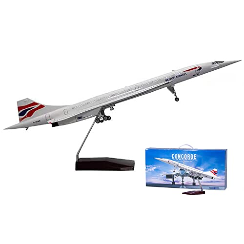 BOLYUM 1:125 19,7" Concorde Modell British Airways Flugzeug Modell Passagier Flugzeug Modell Airbus Druckguss Metall Simulation Fertige Produkt Sammlung Geschenk,B von BOLYUM