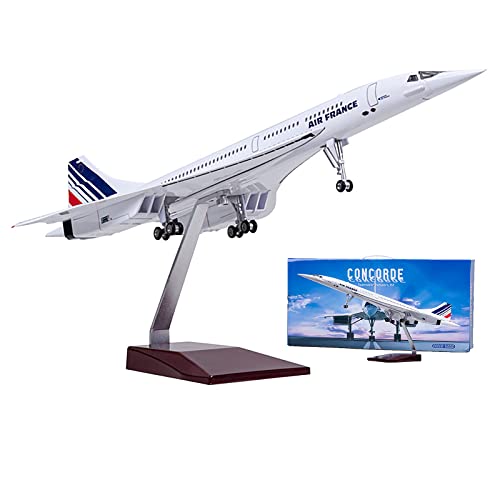 BOLYUM 1:125 Concorde Modell Air France Concorde Passagierflugzeug Modell 19.7" Französisch Luftfahrt Concorde Flugzeug Modell Druckguss Metall Simulation Fertige Produkt Sammlung Geschenk,A von BOLYUM