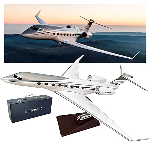 BOLYUM Gulfstream G650 Resin Model Private Jet 1/100 Scale Models Airplane 31.0 cm Aviation Airliner Model Jet Airplane with Stand Adult Collectibles and Decoration Business von BOLYUM