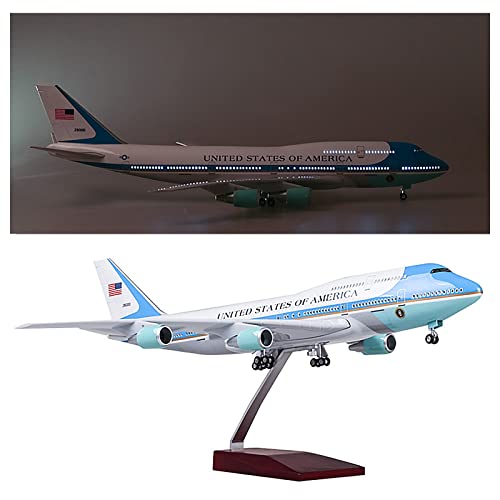 Großes Modellflugzeug Air Force One Boeing 747, Druckguss, amerikanisches Flugzeugmodell, Jet-Flugzeug mit LED-Lichtgetriebe und Holzständer, Modellbausatz Großes Modellflugzeug Air Force One Boeing 747, Druckguss, amerikanisches Flugzeugmodell, Jet-Flugzeug mit LED-Lichtgetriebe und Holzständer, Modellbausatz von BOLYUM