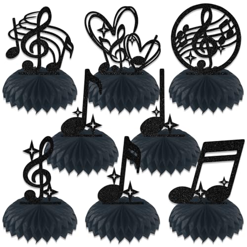 8 Stück Musiknoten mit Wabenstruktur, musikalische Party-Dekoration, Musiknoten-Silhouette, Tischdekoration, Konzert-Thema, Babyparty, Hochzeit, Geburtstag, Partyzubehör, Schwarz 8 Stück Musiknoten mit Wabenstruktur, musikalische Party-Dekoration, Musiknoten-Silhouette, Tischdekoration, Konzert-Thema, Babyparty, Hochzeit, Geburtstag, Partyzubehör, Schwarz von BOMXOI