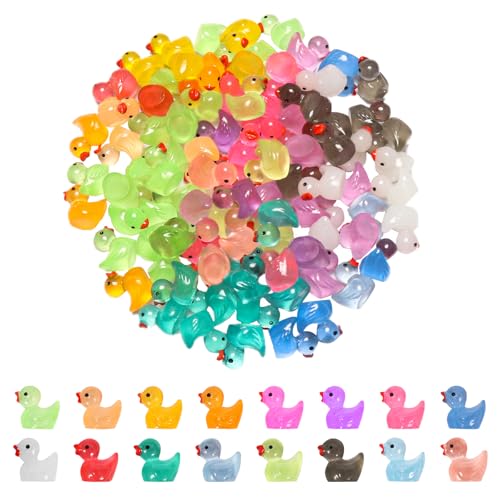 BONAVCY Mini Resin Duck 100 PCS, Mehrfarbiges Harz Leuchtende Winzige Entchen für Aquarium Miniatur Landschaft Topfdekoration BONAVCY Mini Resin Duck 100 PCS, Mehrfarbiges Harz Leuchtende Winzige Entchen für Aquarium Miniatur Landschaft Topfdekoration von BONAVCY