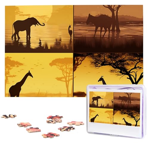 Afrikanische Graslandtiere Puzzles Personalisiertes Puzzle 1000 Teile Puzzle aus Fotos Bilderpuzzle für Erwachsene Familie von BONDIJ